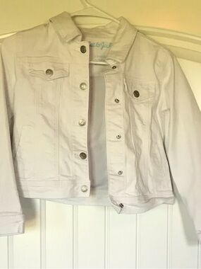 Cat & Jack White Cropped Jean Jacket